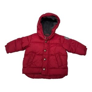 Gap Red Puffer Jacket‎ Hooded Fleece Lined Winter Jacket Baby 0 6 Months